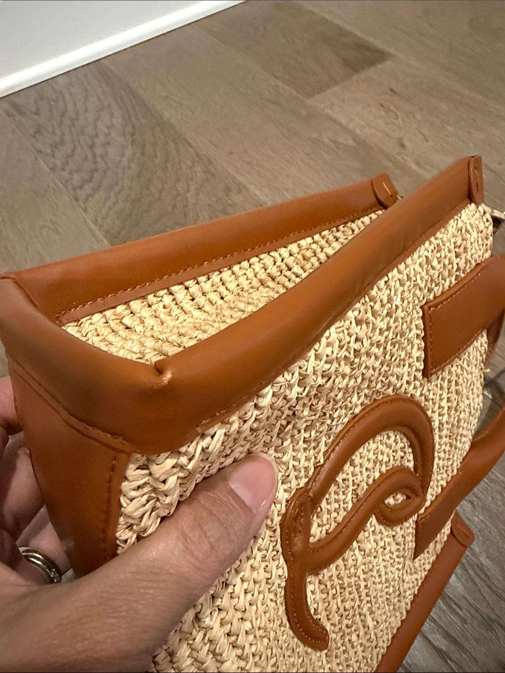 Christian Louboutin Mini By My Side Raffia & Leather Tote with Detachable Strap - Picture 13 of 16